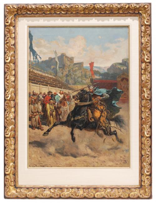 RAMON TUSQUETS Y MAIGNON (1837-1904). Obra previa para "PEDRO EL GRANDE Y EL DESAFÍO DE BURDEOS", 1886.