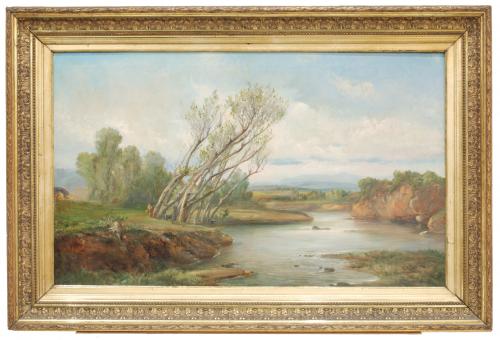 RAMÓN MARTÍ ALSINA (1826-1894). "Landscape with river".