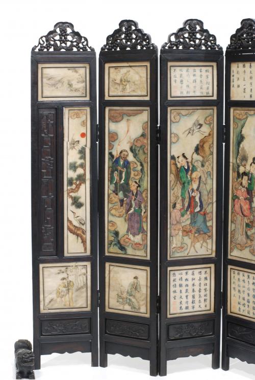 CHINESE SCREEN IN 6 PARTS, 19TH CENTURY