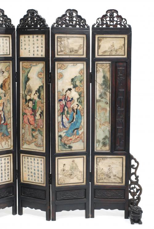 CHINESE SCREEN IN 6 PARTS, 19TH CENTURY