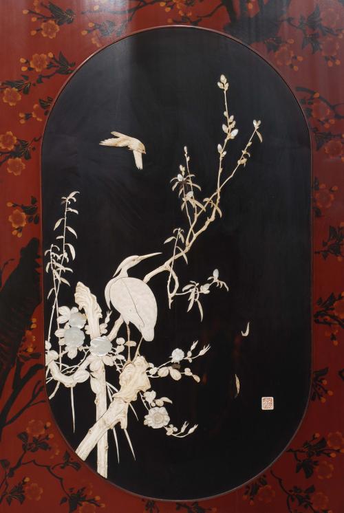 JAPANESE SCREEN IN 2 PARTS, MEIJI PERIOD, 19TH CENTURY