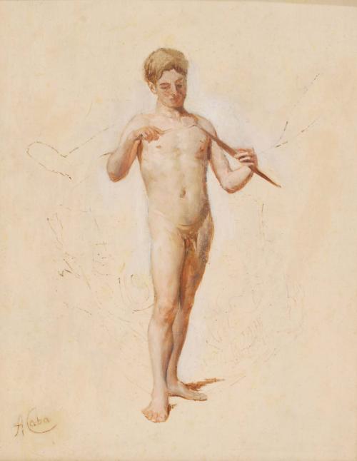 ANTONIO CABA CASAMITJANA (1838-1907). "Male Nude".