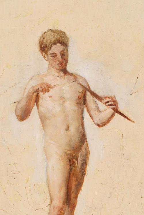 ANTONIO CABA CASAMITJANA (1838-1907). "Male Nude".