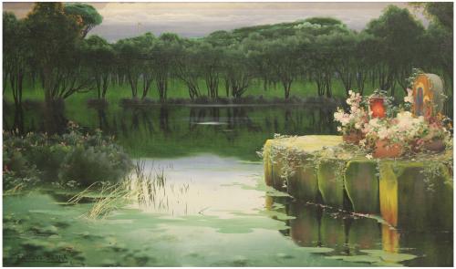 ENRIQUE SERRA Y AUQUÉ (1859-1918). "THE PONTIAS PONDS", ROM