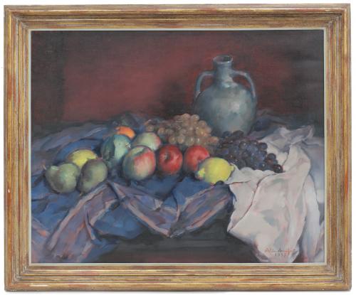 Oil on canvas.Signed and dated on the lower right corner, 1957, as signed and located on the reverse, 1958-Barcelona.Small losses on the frame.80 x 100 cm. and 97,5 x 116 cm. (frame).