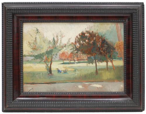 Oil on board.Signed on the lower left corner.28,5 x 39,5 cm. and 44,5 x 55,5 cm. (frame).