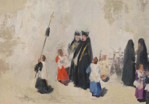 RICARD URGELL (1873-1924). Scketch for procession.