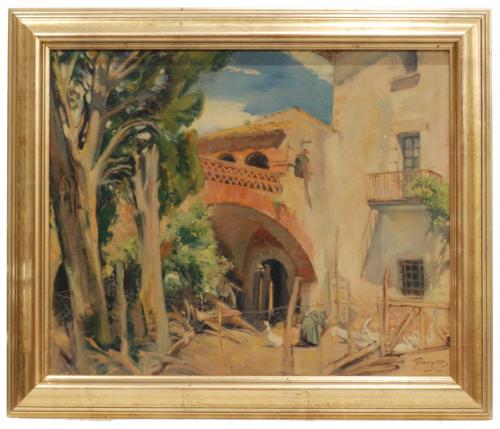 Oil on canvas.Signed and dated on the lower right corner, 1936.Small loss of painting.53 x 64 cm. and 67 x 78 cm. (frame).