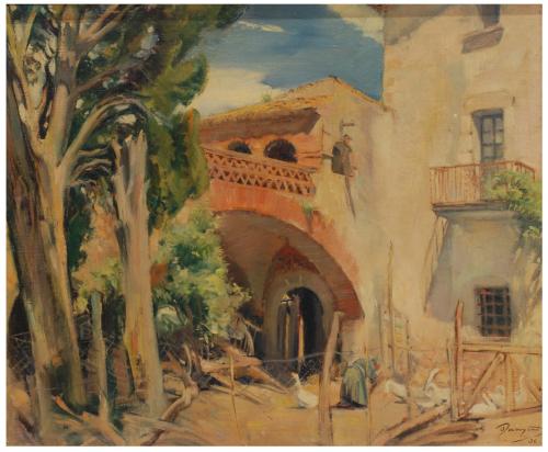 OLEGUER JUNYENT SANS (1876-1958). "Courtyard".