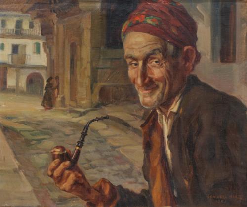 ISMAEL BLAT Y MONZO (1901-1976). "Portrait of an old man".