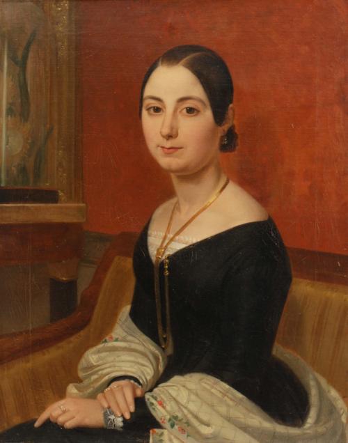 19/20TH CENTURY SPANISH SCHOOL "Portrait of a young lady".