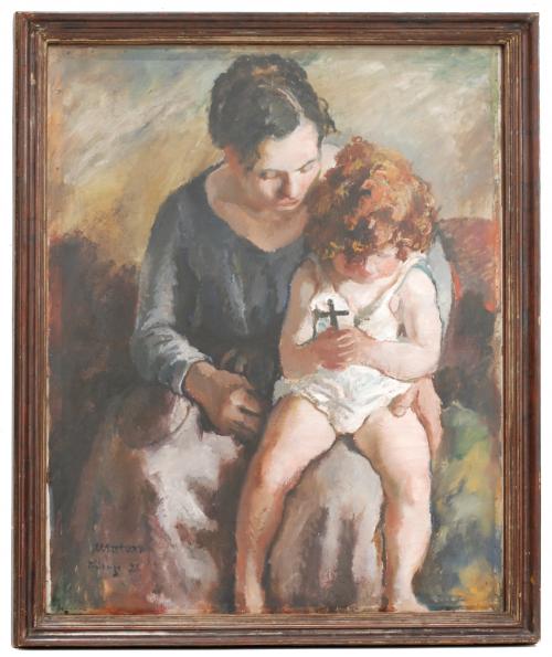 JOSEPH A. MATURO (1867-1938) "MADRE E HIJO", Firenze, 1928.