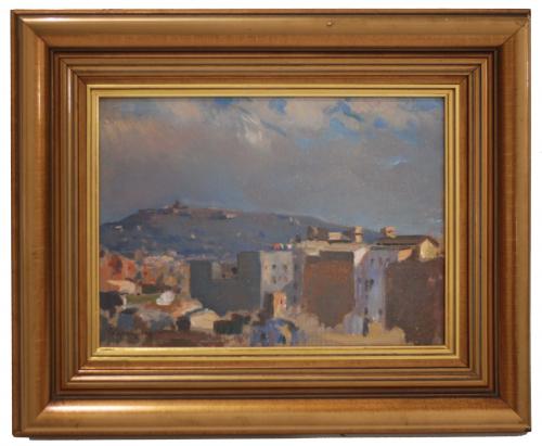 Oil on canvas on board.Circa. 1960-1970.Signed on the lower left corner.23 x 32 cm. and 39 x 48 cm. (frame).