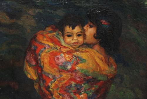 JOAN CARDONA i LLADÓS (1877-1957). "GYPSY WOMAN CRADLING CH