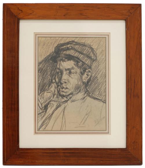 Black crayon on paper.Signed on the lower right corner. Restoration tag of Marçal Barrachina on the back.Small losses on the frame. 39 x 28 cm and 67 x 58 cm (frame).