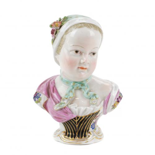 MEISSEN. "BUSTO DE LA PRINCESA MARIE ZEPHIRINE DE BORBÓN", SEGUNDA MITAD SIGLO XVIII.