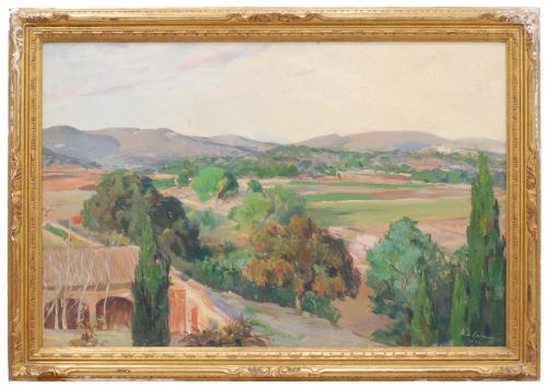 ALEXANDRE DE CABANYES MARQUES (1877-1972). "PAISAJE", 1930.