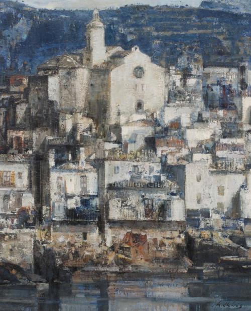 MIGUEL LLABRÉS GRIMALT (1930-1983). "AZUL Y BLANCOS" CADAQUÉS.