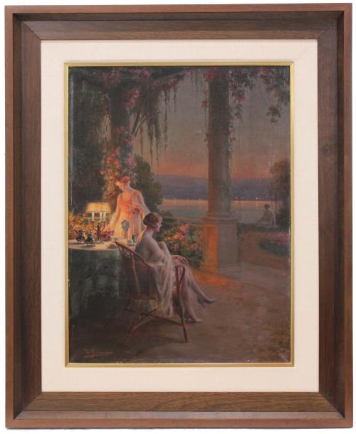 LLUÍS GRANER I ARRUFÍ (1863-1929). "ROMANTIC SCENE".