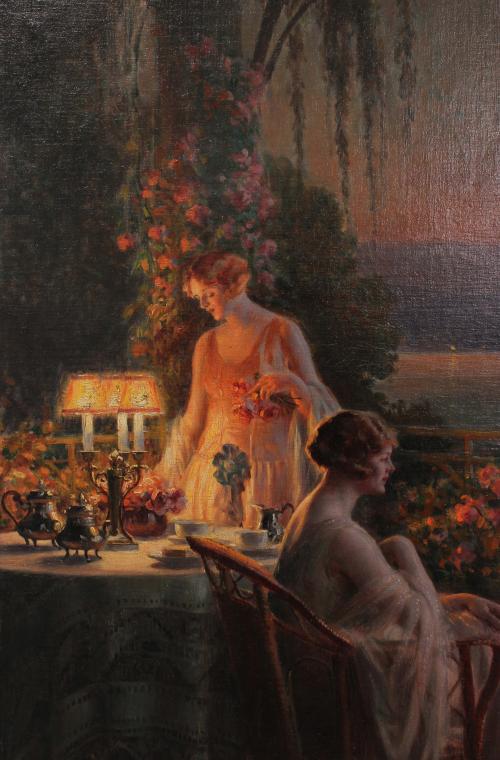 LLUÍS GRANER I ARRUFÍ (1863-1929). "ESCENA ROMÁNTICA".