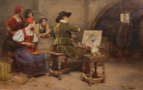 ROMÁN RIBERA CIRERA (1848-1935). "PINTOR DE ANTAÑO" CIRCA 1905.