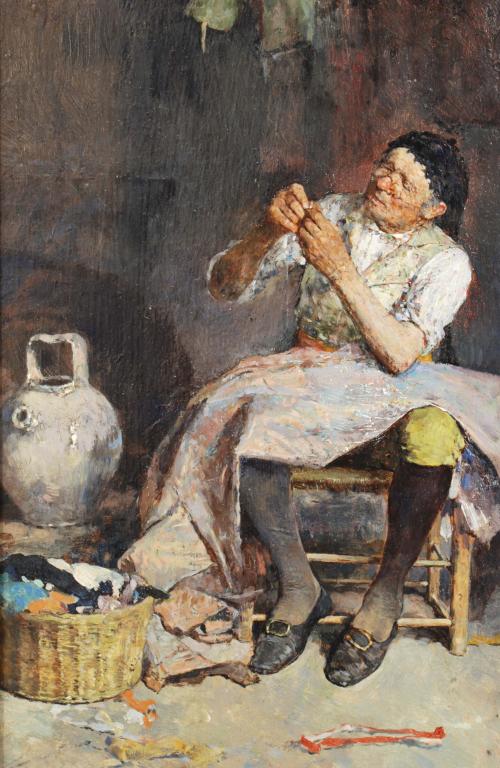 LUIS JIMÉNEZ Y ARANDA (1845-1928). "TAILOR", ROME, 1875.