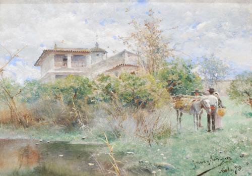 MANUEL GARCÍA Y RODRÍGUEZ (1863-1925). "PAISAJE", SEVILLA 1878-'98?.