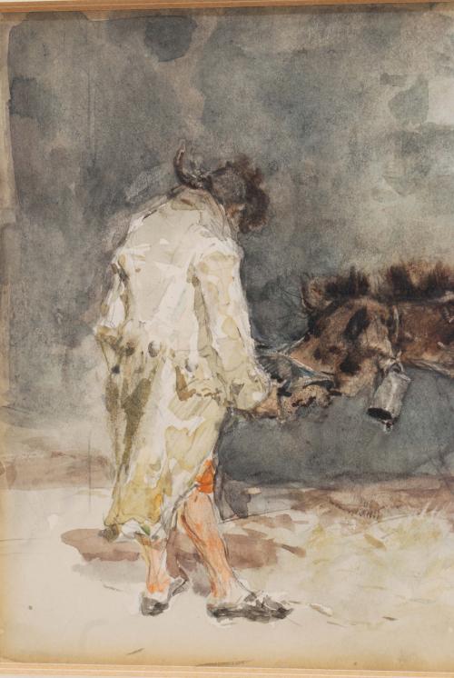 MARIANO FORTUNY I MARSAL (1838-1874). "DONKEY&#39;S LUNCH".