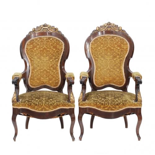 PAIR OF SPANISH CHAIRS, C19th.