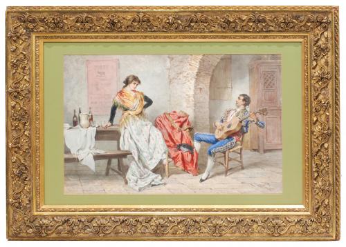 RAMON TUSQUETS Y MAIGNON (1837-1904). "THE BULLFIGHTER'S ROMANCE".