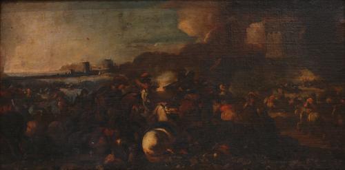 17-18TH CENTURY ITALIAN SCHOOL. "BATTLE".