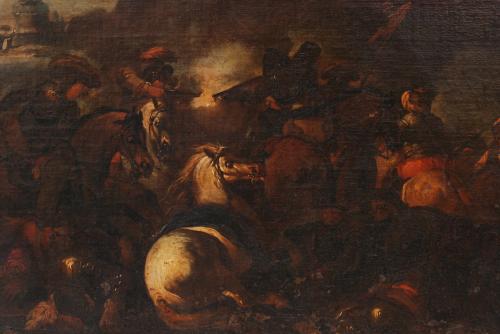 17-18TH CENTURY ITALIAN SCHOOL. "BATTLE".