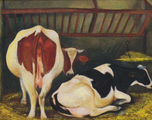 MIQUEL VILLÀ BASSOLS (1901-1988). "TWO COWS", IBIZA, 1952.