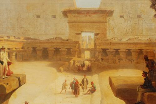 KARL GIRARDET (1813-1871). “THE DUKE OF MONTPENSIER AT EDFU