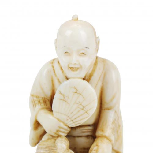 ESCUELA JAPONESA, SIGLO XIX. NETSUKE, DOS PERSONAJES.