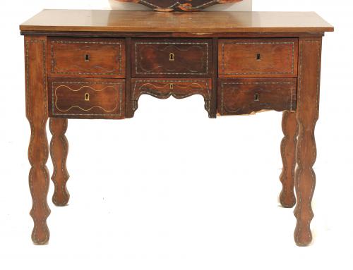 SPANISH CONSOLE AND  MIRROR, END C20th.