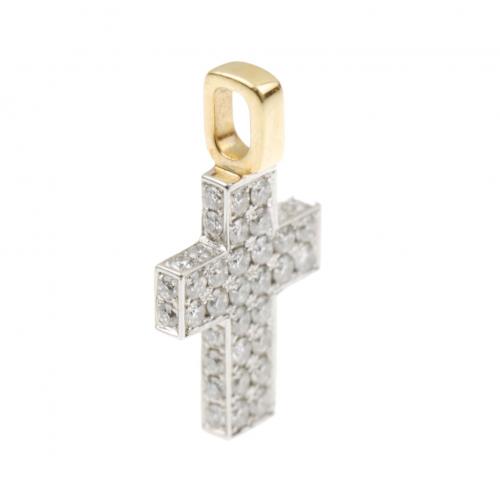 CRUZ COLGANTE CON DIAMANTES.