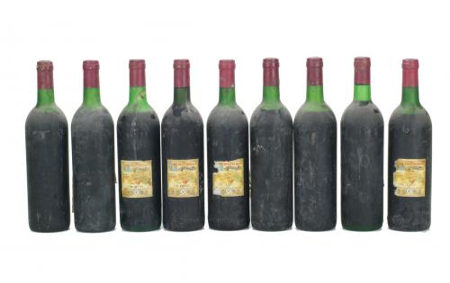 NUEVE BOTELLAS DE VINO FINO VEGA-SICILIA "UNICO", 1982, 198