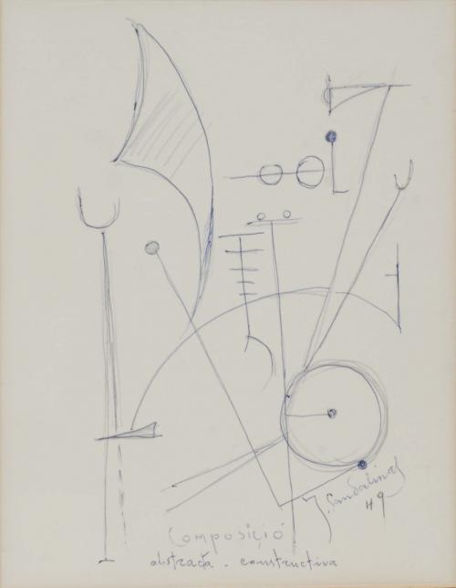 JOAN SANDALINAS (1903-1991). "COMPOSICIÓN ABSTRACTA, CONSTRUCTIVA", 1949.