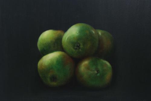 JOSEP NAVARRO VIVES (1931). "BODEGÓN DE MANZANAS", 1979.