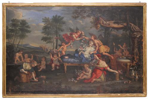 18TH CENTURY ITALIAN SCHOOL "ZEPHYR AND FLORA".