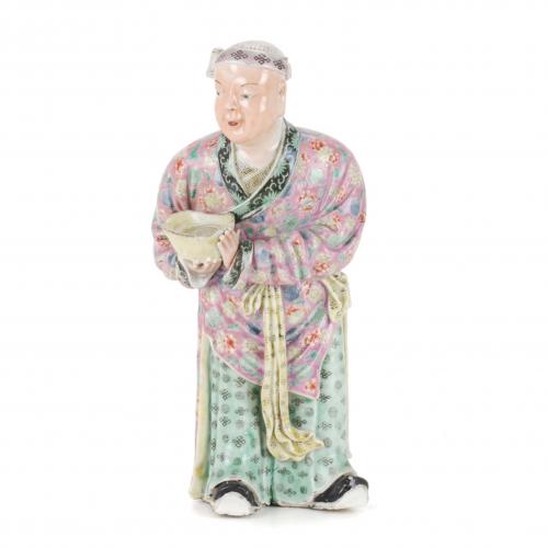 "CABALLERO", FIGURA CHINA, SIGLO XIX. 