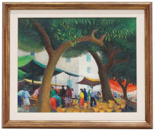 GUILLEM VILLA BASSOLS (1917-2005). "CADAQUES MARKET". 1974.