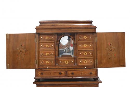 SPANISH CABINET WITH TABLE, C20th.