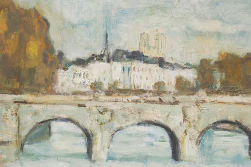 ESCUELA FRANCESA, SIGLO XX. "PUENTE DE PARÍS", 1974.