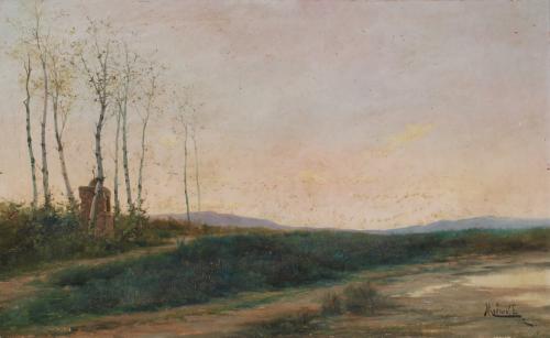 ELISEU MEIFRÉN ROIG (1859-1940). "LANDSCAPE". 1882.