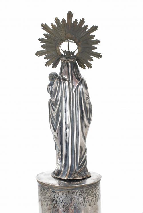 SILVER ZARAGONZAN STATUETTE OF THE "VIRGIN OF PILAR", FIRST