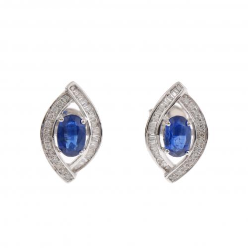 DIAMOND AND CIANITE EARRINGS 