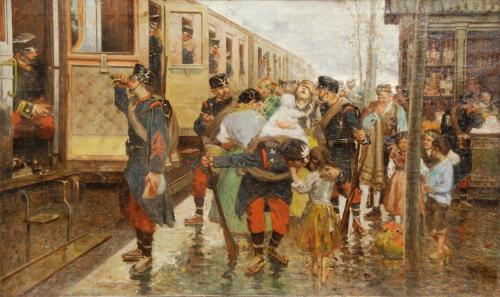 ALBERTO PLÁ RUBIO (1867-1937). "¡A LA GUERRA!" (Valencia, 1895).