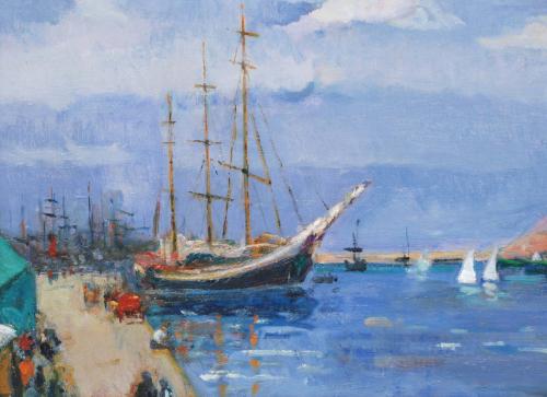 DOMÈNEC CARLES ROSICH (1888-1962). "PORT DE BARCELONA", 196